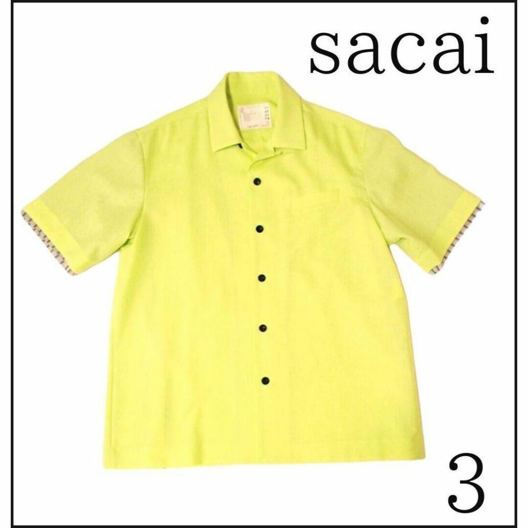 【sacai】Suiting Shirt レイヤードスーチングシャツ イエロー | フリマアプリ ラクマ