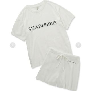 ジェラートピケ(gelato pique)のジェラピケ　スムーズィーロゴジャガードプルオーバー&リブショートパンツセット(ルームウェア)