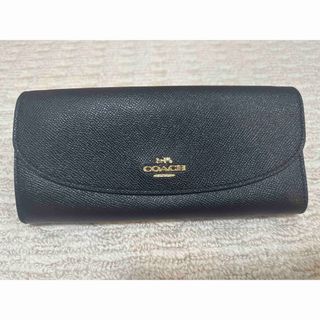 コーチ(COACH)のCOACH 二つ折り長財布 クロスグレーン レザー スリム エンベロープレディー(財布)