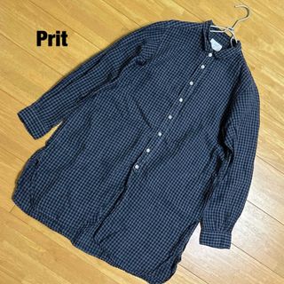 プリット(Plit)のprit プリット ギンガムチェック シャツワンピース 日本製(シャツ/ブラウス(長袖/七分))