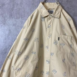 【総柄グラフィック、くすみカラー】cavemptシーイー古着長袖シャツsk8L(シャツ)