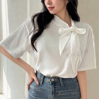 SHEIN - 【新品】シーイン　タグ付き　DAZY 女性用ノットネック ルーズtシャツ