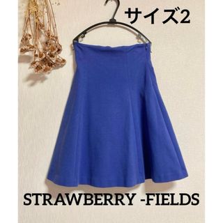 ストロベリーフィールズ(STRAWBERRY-FIELDS)のSTRAWBERRY -FIELDS ポンチ スカート ブルー(ひざ丈スカート)