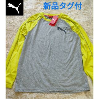 プーマ(PUMA)の新品タグ付 PUMA プーマ ロンTシャツ ロンＴ 長袖Tシャツ　バイカラー　Ｌ(Tシャツ/カットソー(半袖/袖なし))