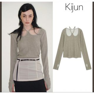 kijun  W-NECK JERSEY TOP GREY(カットソー(長袖/七分))