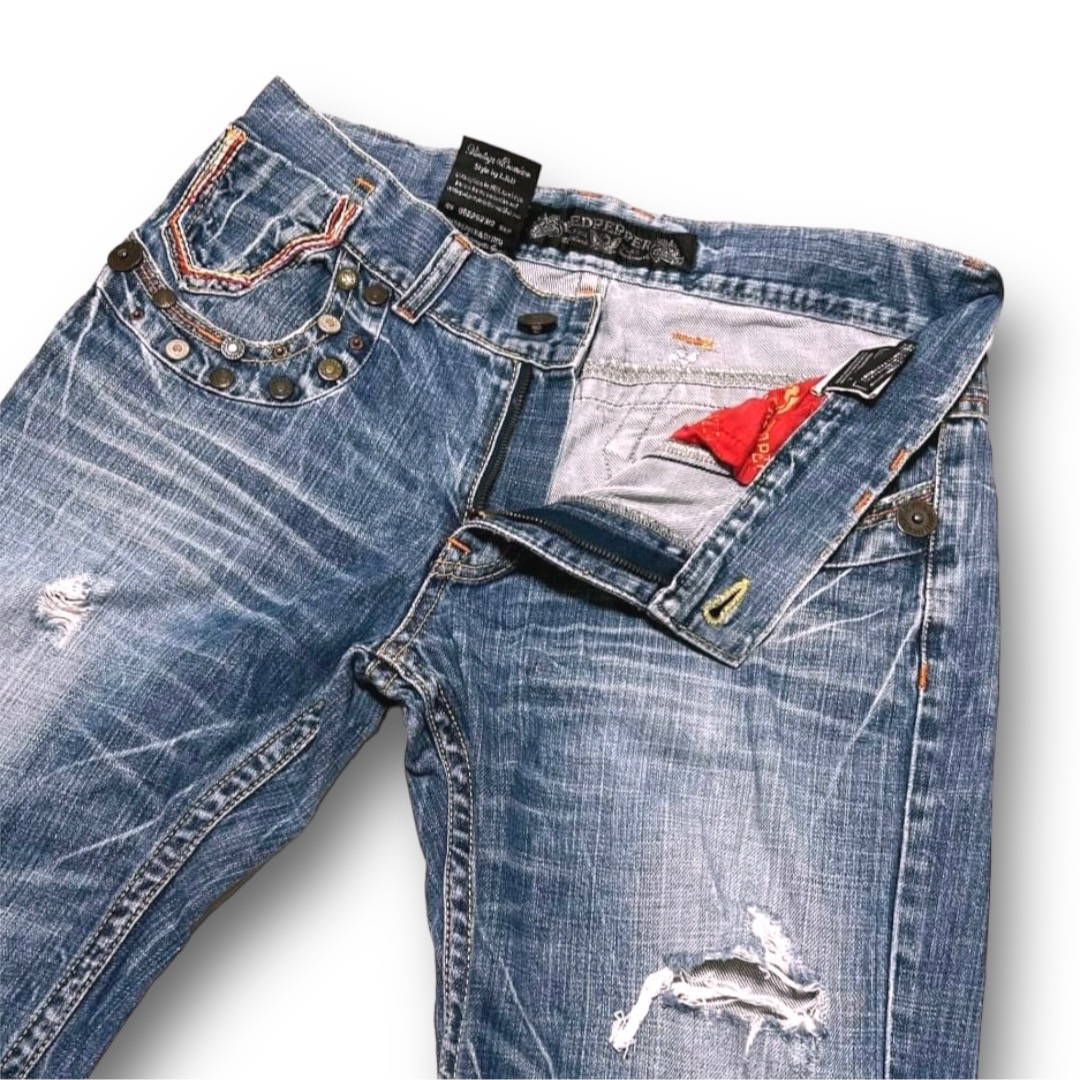 REDPEPPER - レッドペッパー ダメージ加工 ストレート サイズ32 REDPEPPER - レッドペッパー ダメージ加工 ストレート サイズ32