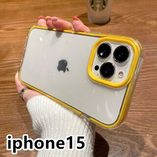 iphone15ケース カーバーおしゃれ イエロー 6(iPhoneケース)