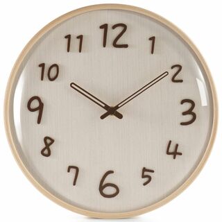 色:原木掛け時計 天然木 壁掛け時計 木製 球面ガラス ウッドフレーム 木製(置時計)