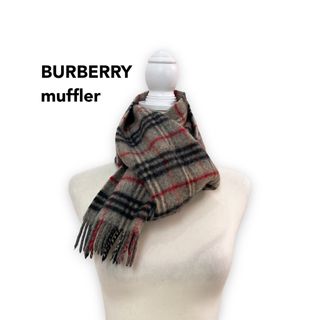 バーバリー(BURBERRY)のBurberry バーバリー　マフラー　ストール　ノバチェック　ウール　グレー(マフラー/ショール)