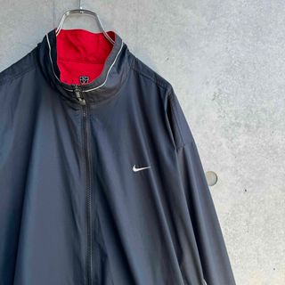 ナイキ(NIKE)の00年代 NIKE GOLF ナイロンジャケット ライン テック Y2K 黒 赤(ナイロンジャケット)