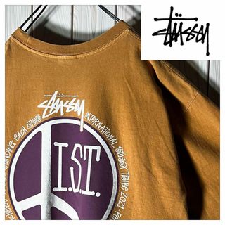 ステューシー(STUSSY)の【ピグメントダイ L】ステューシー 両面プリント ピース ストックロゴ Tシャツ(Tシャツ/カットソー(半袖/袖なし))