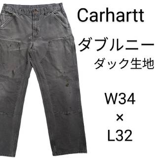 カーハート(carhartt)のCarhartt　ダブルニーパンツ　w34 L32　ダックパンツ　ワークパンツ(ワークパンツ/カーゴパンツ)