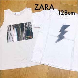 ザラキッズ(ZARA KIDS)のZARAKIDS：タンクトップ・半袖Tシャツ 2点セット 128cm(Tシャツ/カットソー)