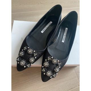 マノロブラニク(MANOLO BLAHNIK)のマノロブラニク　ハンギシフラット　グリッター　ブラック　35(ハイヒール/パンプス)