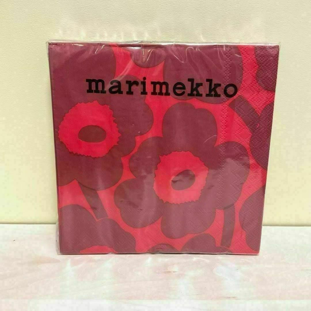 Marimekko ウニッコ レッド ペーパーナプキン 33cm×33cm インテリア/住まい/日用品のキッチン/食器(テーブル用品)の商品写真