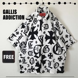 GALLIS ADDICTION★オープンカラーシャツ★半袖総柄★オーバーサイズ(シャツ)