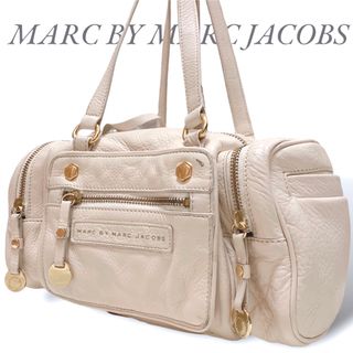 マークバイマークジェイコブス(MARC BY MARC JACOBS)のマークバイマークジェイコブス 本革 ハンドバッグ ミニボストン  肩掛け 白(トートバッグ)