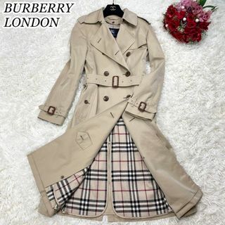 バーバリー(BURBERRY)の美品☆バーバリーロンドン メガチェック  ロング ライナー トレンチコート 38(トレンチコート)