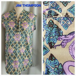 ジムトンプソン(Jim Thompson)の未使用レベル　ジムトンプソン　コットンロングブラウス　チュニック　スネーク　ヘビ(チュニック)