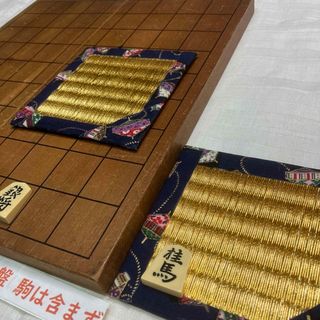 駒台、駒柄の畳:イ畳に金色塗布してます、将棋駒柄マット2枚組コ24-32(囲碁/将棋)