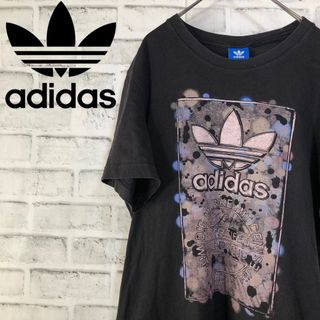 オリジナルス(Originals（adidas）)のadidas⭐️ビッグトレファイルロゴ Tシャツ L ブラック×ドット柄(Tシャツ/カットソー(半袖/袖なし))