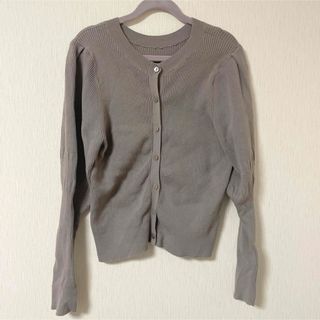 スナイデル(SNIDEL)の【格安出品】SNIDEL ORGANICS パフスリーブリブニットカーディガン(カーディガン)