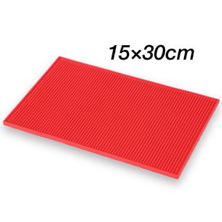 バーマット ラバー PVC キッチン カウンター【15×30cm】レッド(テーブル用品)