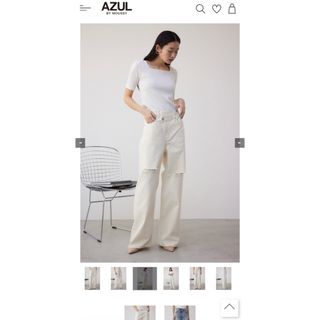 AZUL by moussy - AZUL by moussy ダメージラップデニム