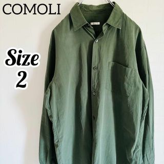 コモリ(COMOLI)の【美品】COMOLI コモリ カーキ 長袖シャツ コモリシャツ 16SS(Tシャツ/カットソー(七分/長袖))