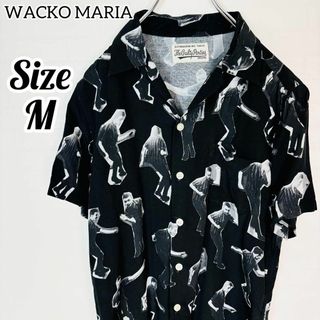 ワコマリア(WACKO MARIA)の【美品】WACKO MARIA ワコマリア アロハシャツ レーヨン ブラック(Tシャツ/カットソー(半袖/袖なし))