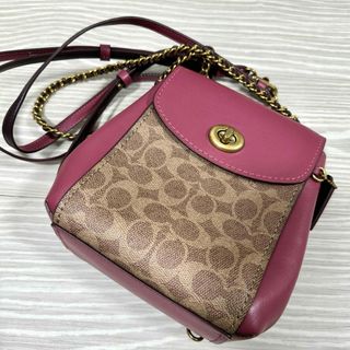 コーチ(COACH)のcoach 3wayタイプ  ショルダーバック　モーヴピンクカラー(ショルダーバッグ)