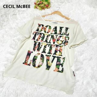 CECIL McBEE - 【CECIL McBEE】セシルマクビー 花柄 Tシャツ 透け感 Mサイズ