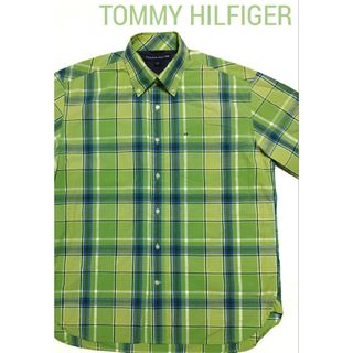 トミーヒルフィガー(TOMMY HILFIGER)の【美品】TOMMY HILFIGER(トミーヒルフィガー)メンズ半袖シャツ L(シャツ)