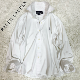 ラルフローレン(Ralph Lauren)のRALPH LAUREN ラルフローレン 長袖シャツ　ホワイト　ホースロゴ　刺繍(シャツ/ブラウス(長袖/七分))