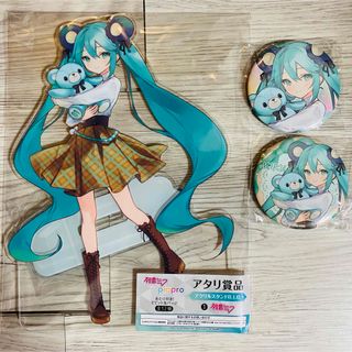 3点セット 初音ミク 缶バッジ アクリルスタンド ビビット 缶バッジ くじ(キャラクターグッズ)