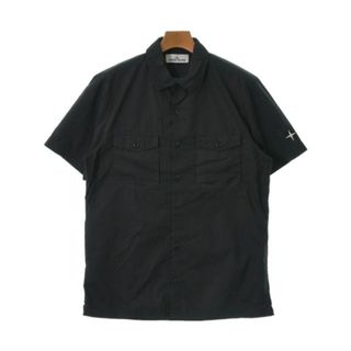 STONE ISLAND - STONE ISLAND ストーンアイランド カジュアルシャツ M 黒 【古着】【中古】