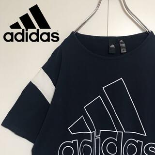 アディダス(adidas)の【ビッグサイズ】アディダス　センターロゴ入りTシャツ　ネイビー　A1074(Tシャツ/カットソー)