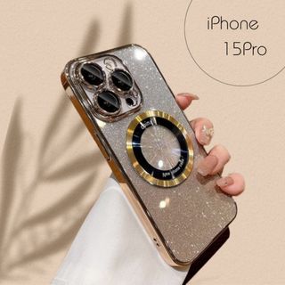 【残りわずか】 iPhoneケース アイフォン 15Pro  ゴールド キラキラ