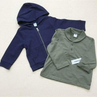 オールドネイビー(Old Navy)のOLDNAVY☆新品☆80☆ジップアップパーカー&トレーナーセット(カーディガン/ボレロ)