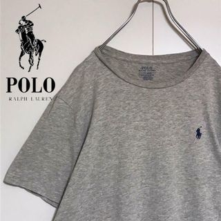 【定番】ポロラルフローレン　刺繍ロゴ入りTシャツ　グレー　シンプル　A1109(Tシャツ/カットソー(半袖/袖なし))