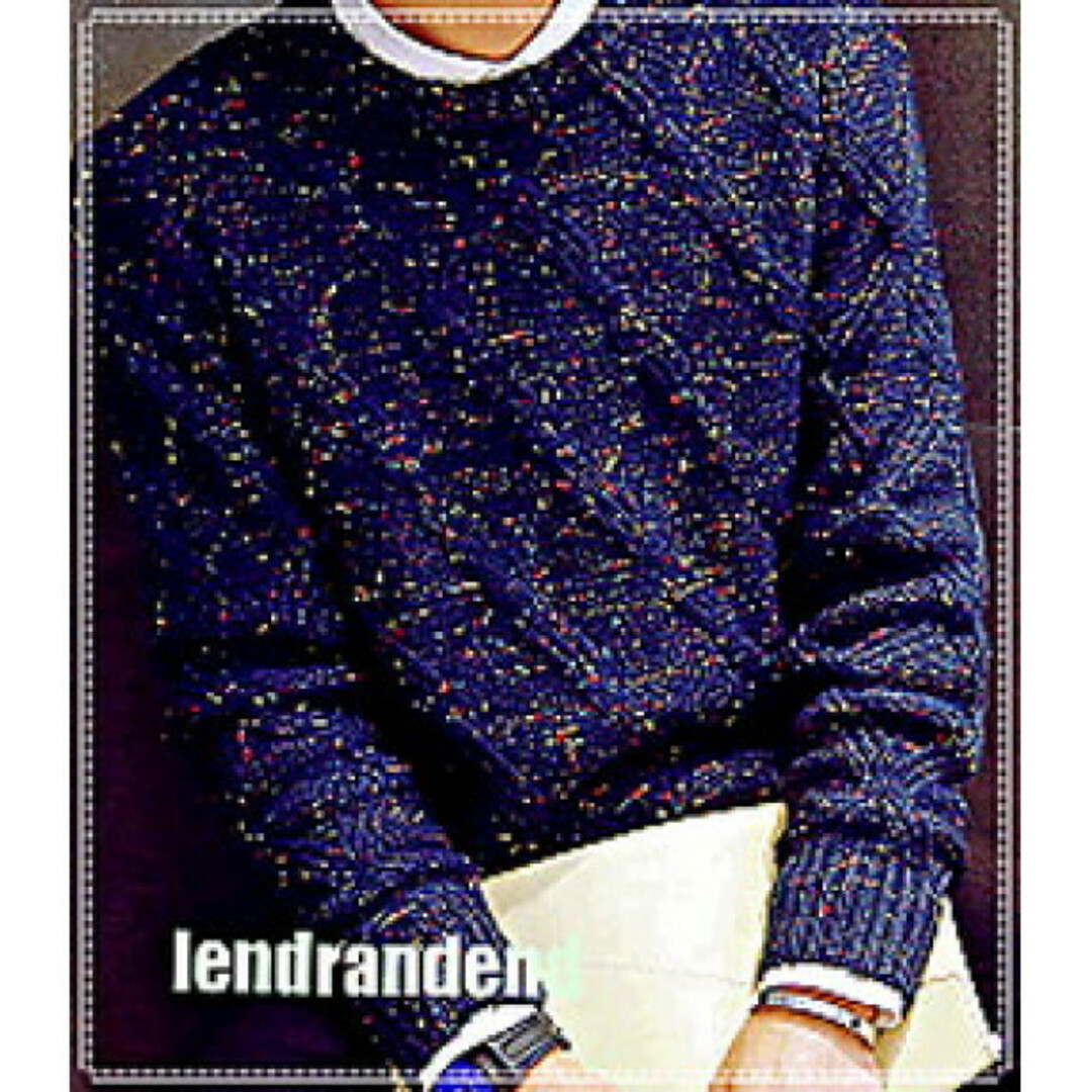 セーター ネイビー　チェック柄　ニットセーター メンズのトップス(ニット/セーター)の商品写真