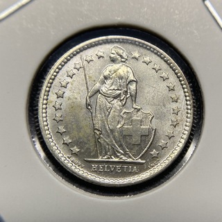 スイス　1/2フラン銀貨　⑲　1962年　古銭　シルバー(貨幣)