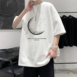 ストリート　3 XL　韓国　オーバーサイズ　春　秋　夏 オールシーズン　白 (Tシャツ/カットソー(半袖/袖なし))