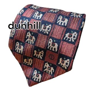 ダンヒル(Dunhill)の【dunhill】　ダンヒル　ブラウン系　総柄　イングランド製(ネクタイ)