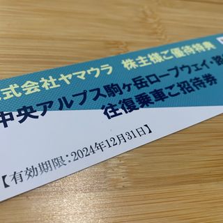 駒ヶ岳ロープウェイ　路線バス　往復乗車ご招待券(遊園地/テーマパーク)