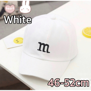 【46-52cm】m＆m's  エムアンドエムズ　キャップ　帽子　ホワイト(帽子)