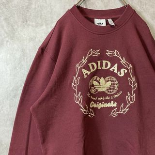 アディダス(adidas)の【センター刺繍ロゴ、ワインレッド】adidasトレーナー古着スウェットsk8M(スウェット)