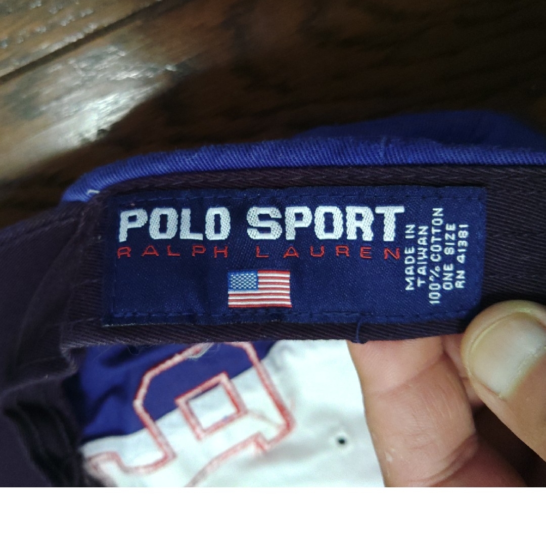 POLO RALPH LAUREN(ポロラルフローレン)のPOLO SPORT RL67 RRL キャップ　90S 星条旗　刺繍　古着 メンズの帽子(キャップ)の商品写真