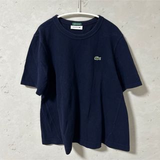 ラコステ　ネイビー　Tシャツ　38 刺繍ロゴ