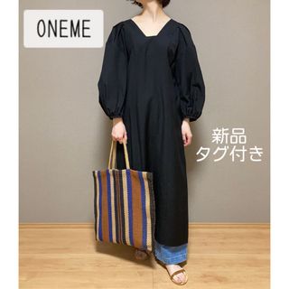 【新品タグ付】 ONEME ワンム リネン ワンピース カスタネ イエナ(ロングワンピース/マキシワンピース)